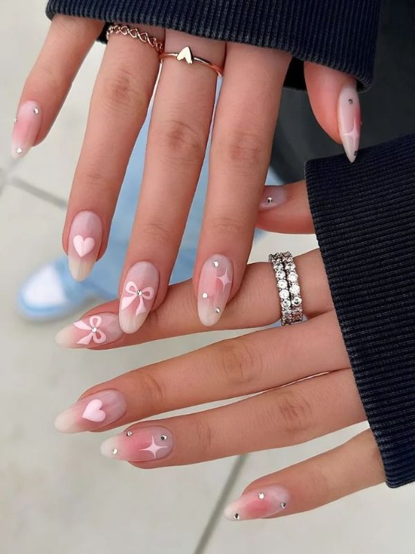Blush Pink with Delicate Bow Design