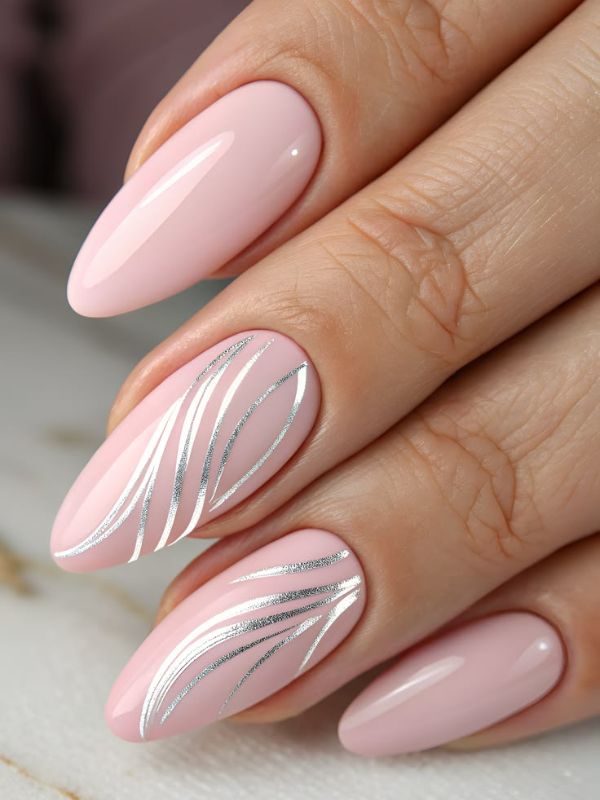 Bubble Gum Pink with Chrome Swirl