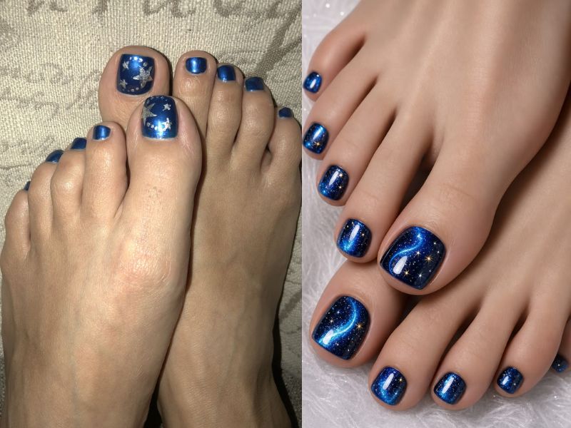 Chrome Silver Stars on Blue