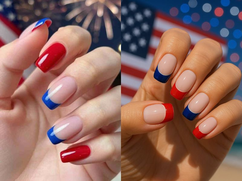  French Tips with a Patriotic Twist