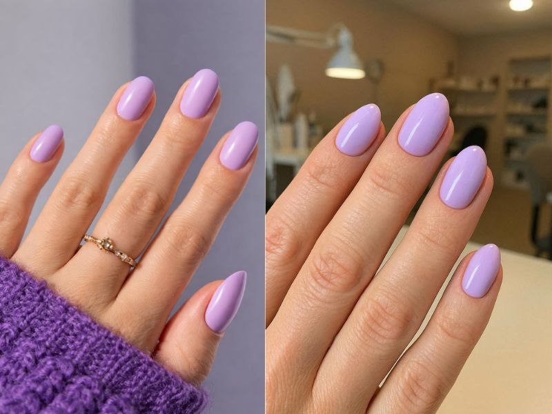 Lavender Cloud Almond Nails