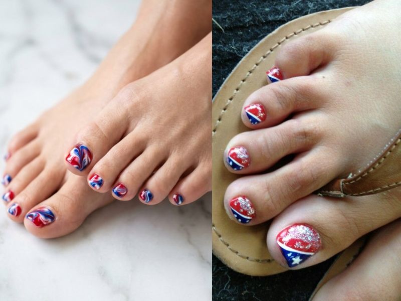 Marbled Red and Blue Swirl