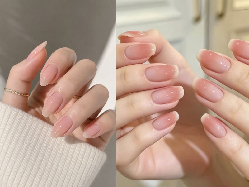 Sheer Pink Jelly Nails