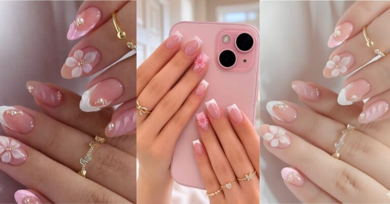 short french tip acrylic nails