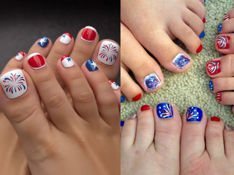 Splatter Paint Red, White, and Blue