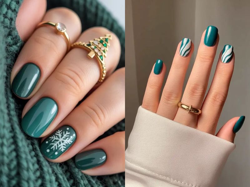  Tropical Teal Short Square Nails