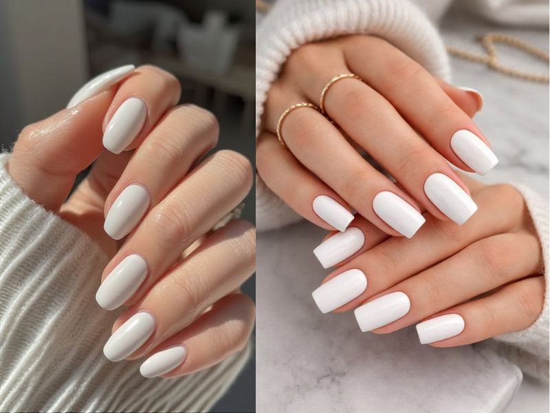 White Linen Square Nails