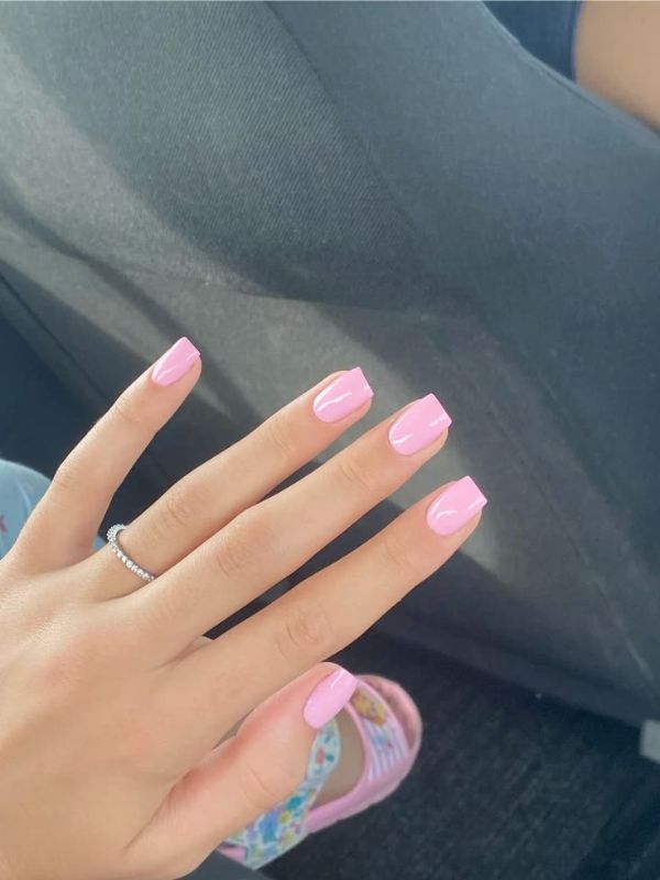 Barbie Pink Short Square Nails