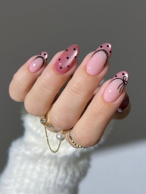 Black Tips On Sheer Pink