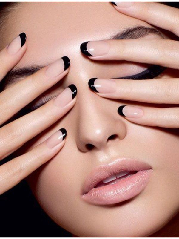 Black Tips With Nude Base