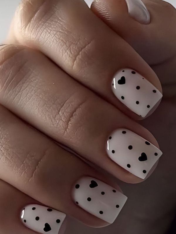 Black and White Square Nails