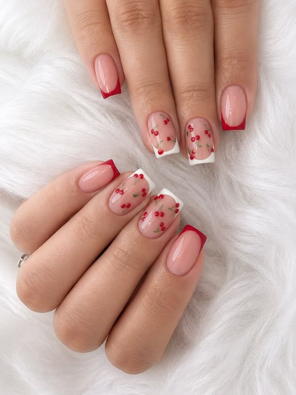 Cherry Square Nails