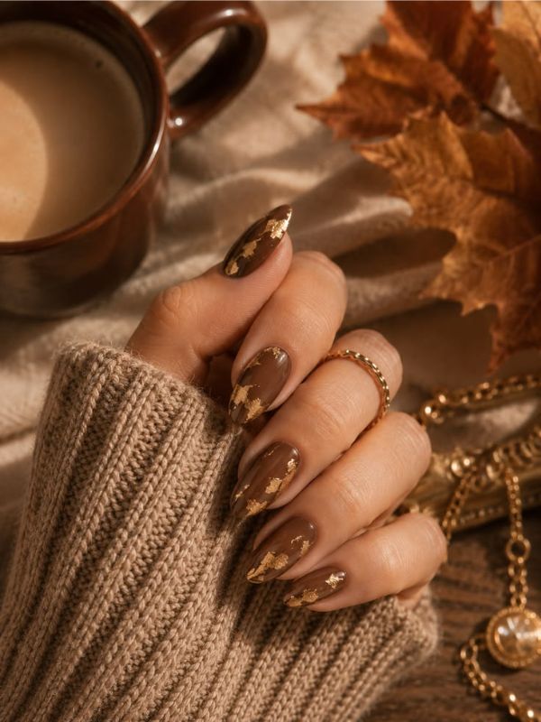 Chocolate Brown With Gold Foil