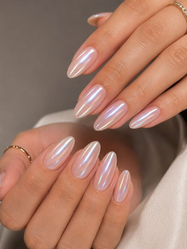 Chrome Glazed Oval Nails