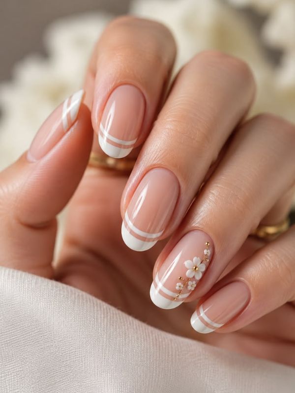 Classic French Manicure with Modern Twist