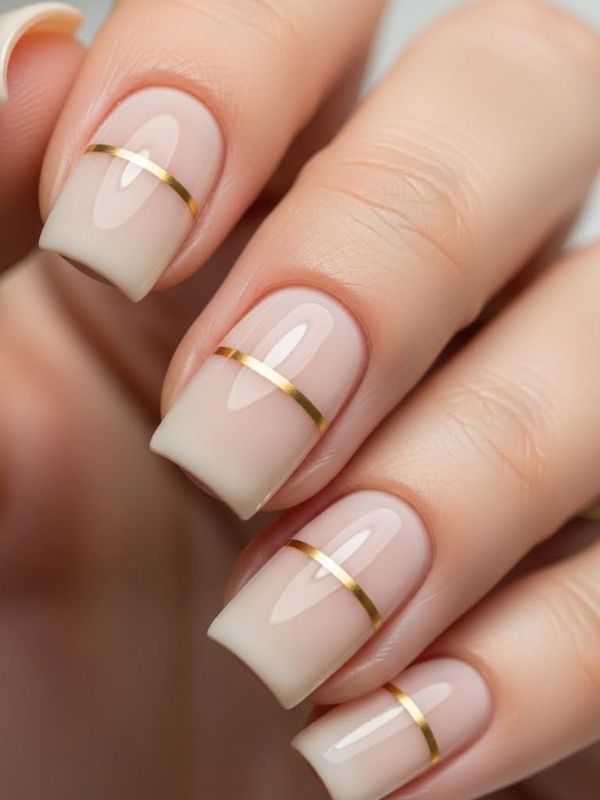 Clean Beige With Gold Line Work