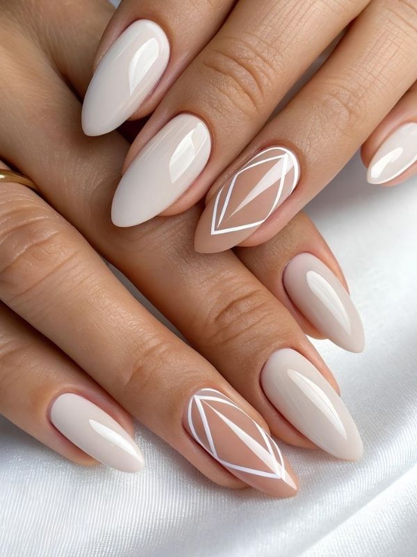Creamy Vanilla with Minimalist Line Art