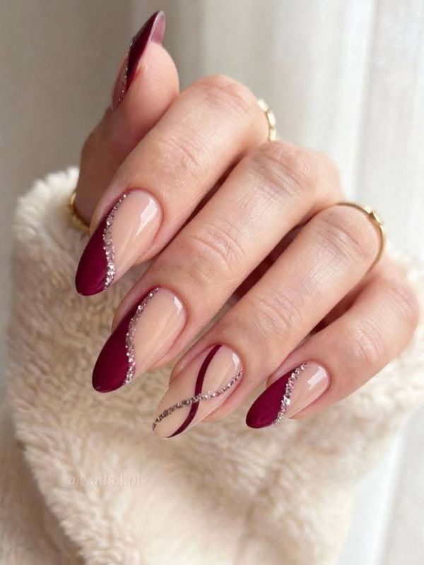 Deep Burgundy with Negative Space Design