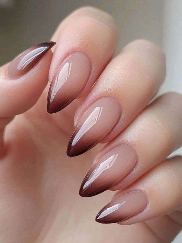 Deep Chocolate Brown with Nude Ombré
