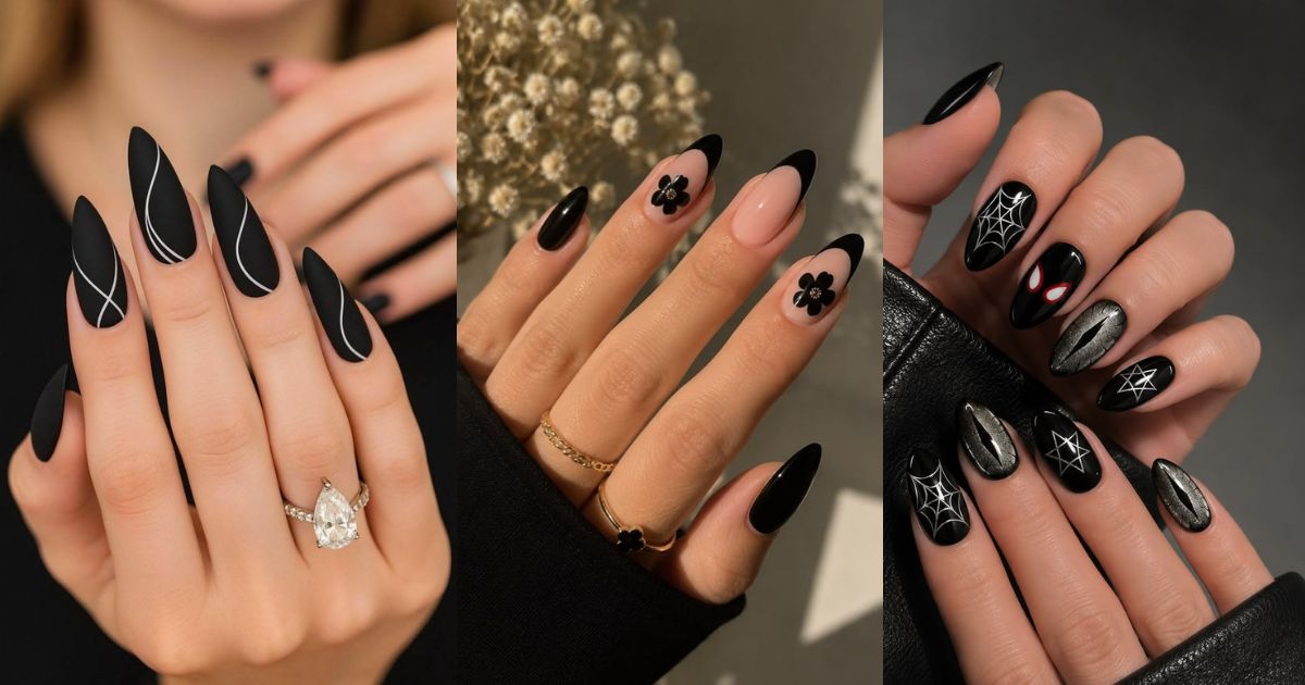 Edgy Black Nail Designs