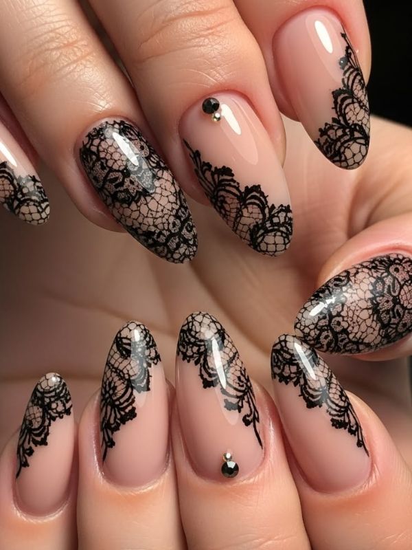 Lace Overlay nail idea