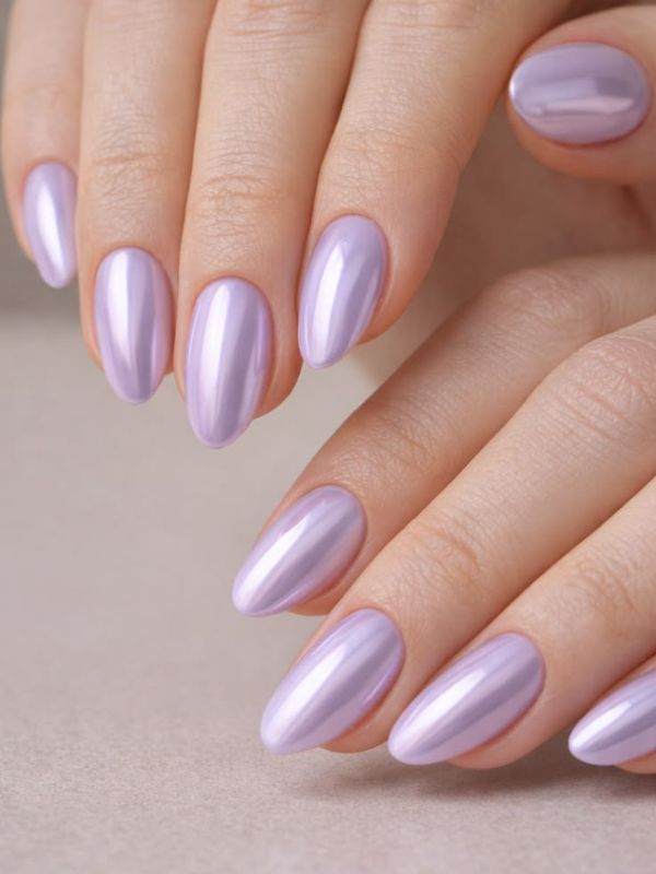 Lilac Chrome Nails