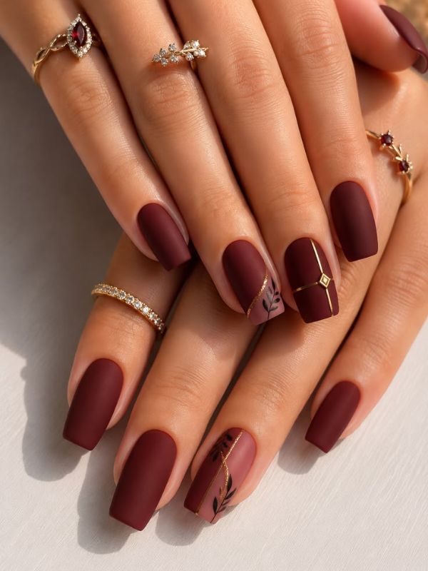 Matte Burgundy Elegance