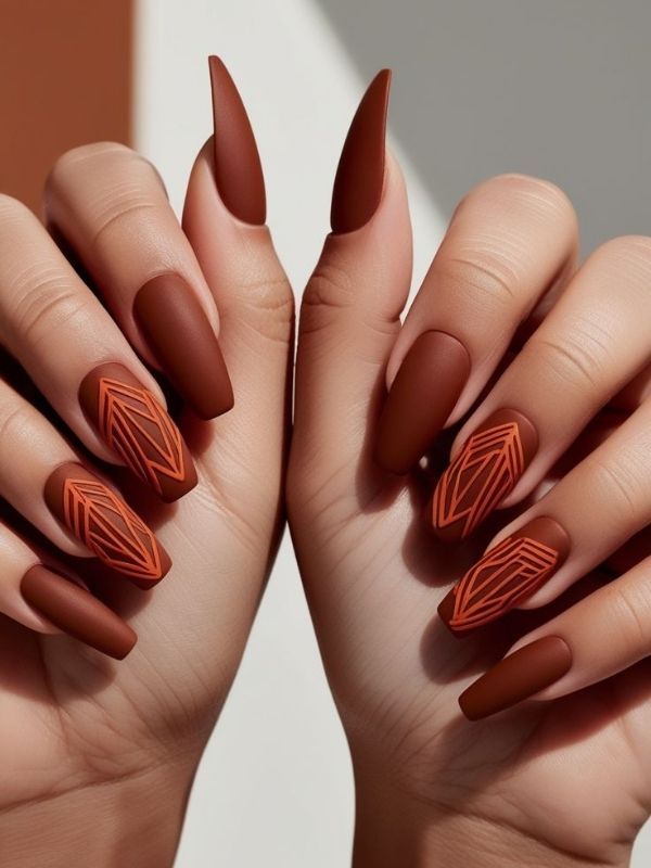 Matte Terracotta with Geometric Shapes