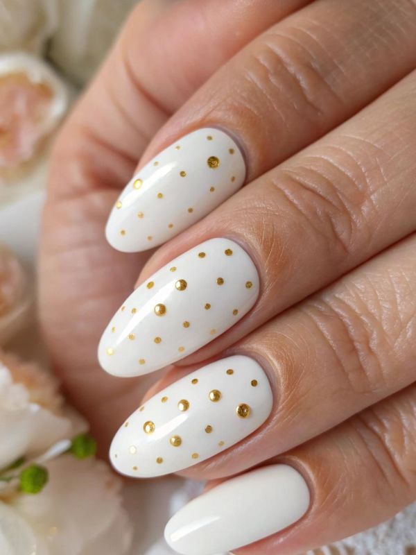 Milky White With Abstract Dots