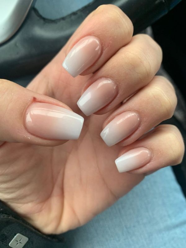 Neutral Ombre Coffin Nails