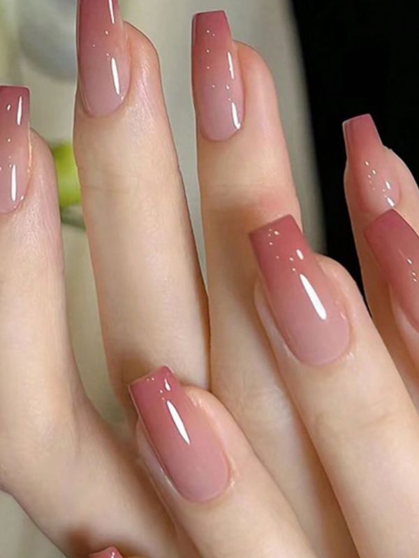 Neutral Ombre Coffin Nails