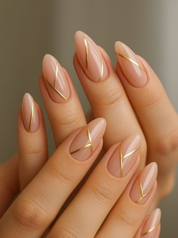 Nude French Tips with Negative Space