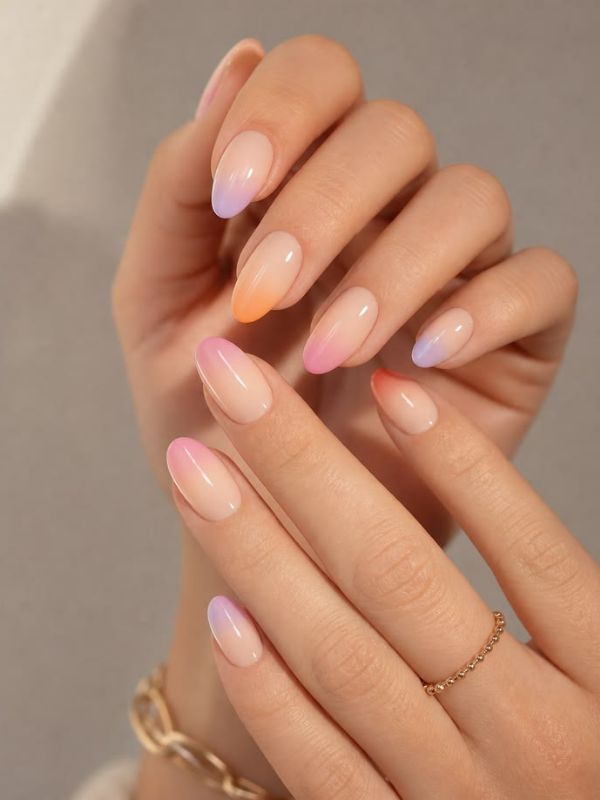 Ombré French Tips with Sunset Gradient