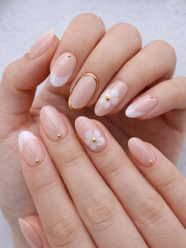 Peach Nude With Tiny Pearl Details