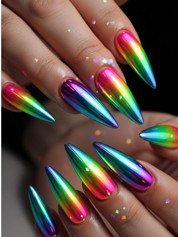 Rainbow Rhinestone Cascade