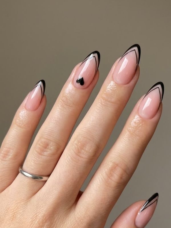 Short Black French Tips