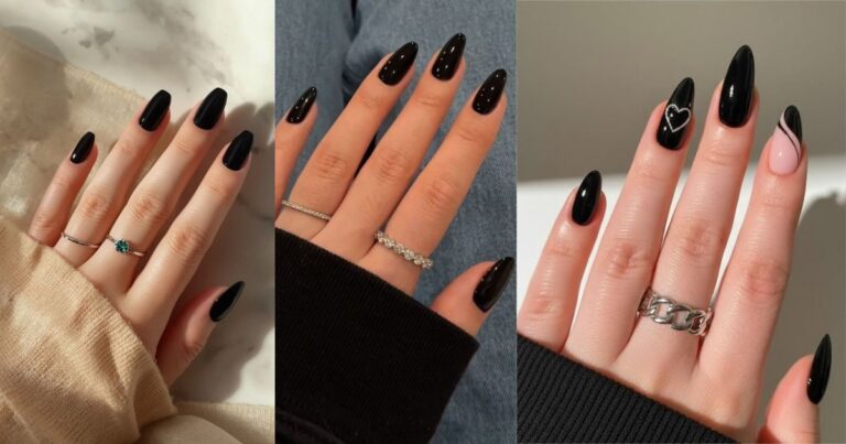 Short Black Nail designs