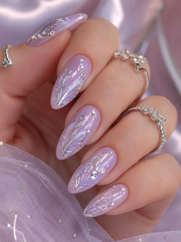 Soft Lilac With Gloss And Glitter