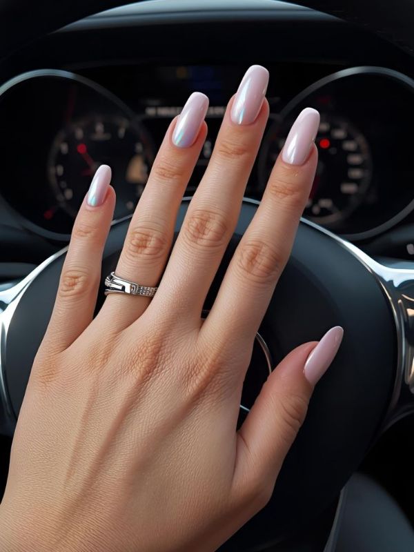 Soft Pink with Chrome Sheen