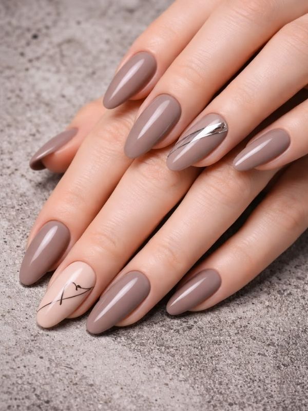 Soft Taupe with Minimalist Negative Space