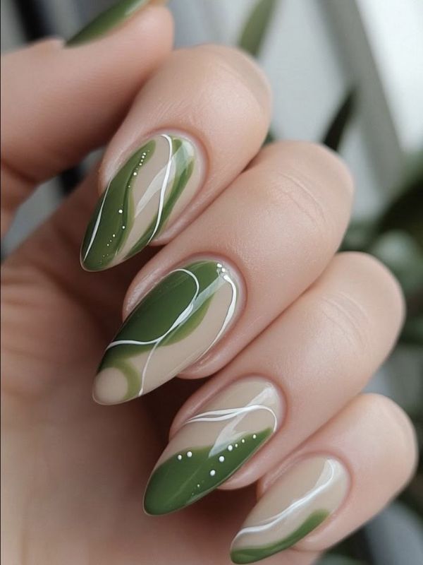 Two Tone Green Swirls