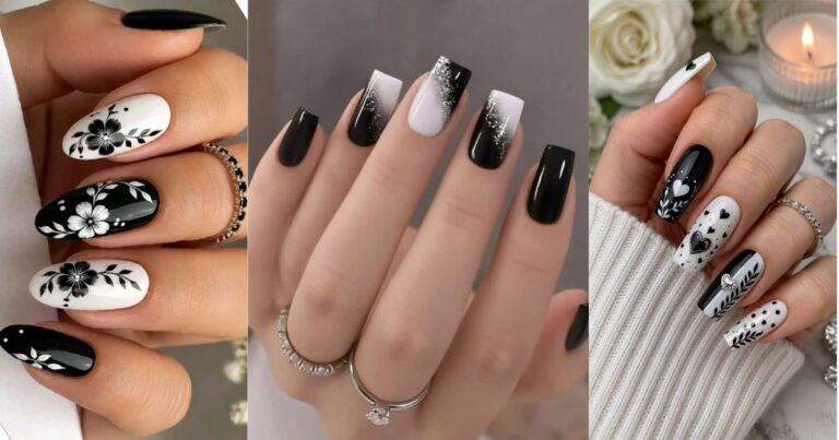 black and white nails ideas