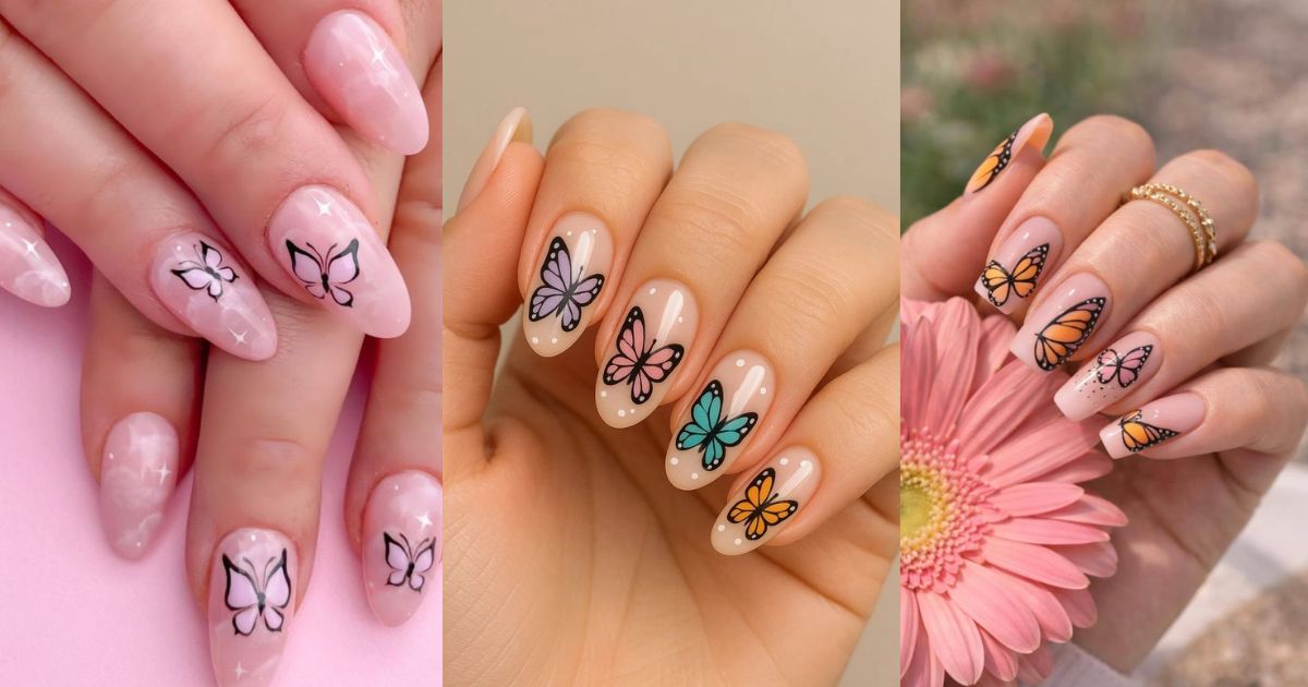 nails with butterflies