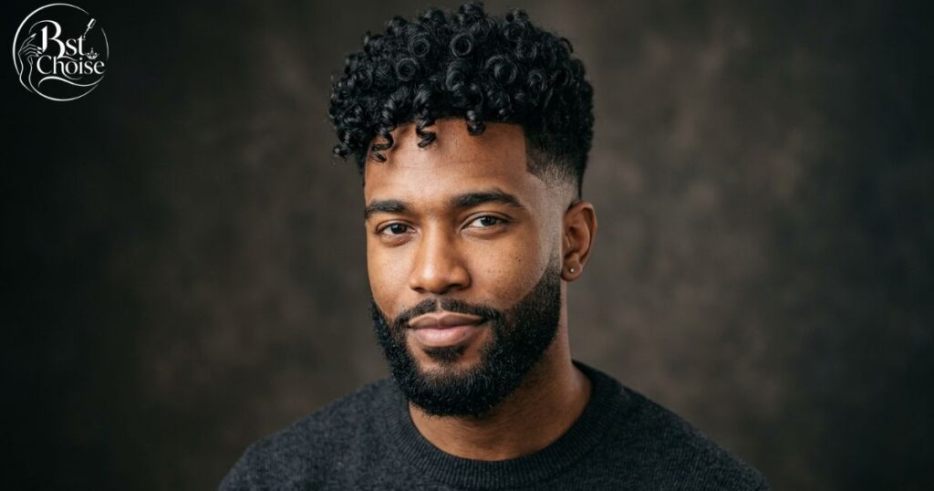Curly Top With Beard-Connected Taper