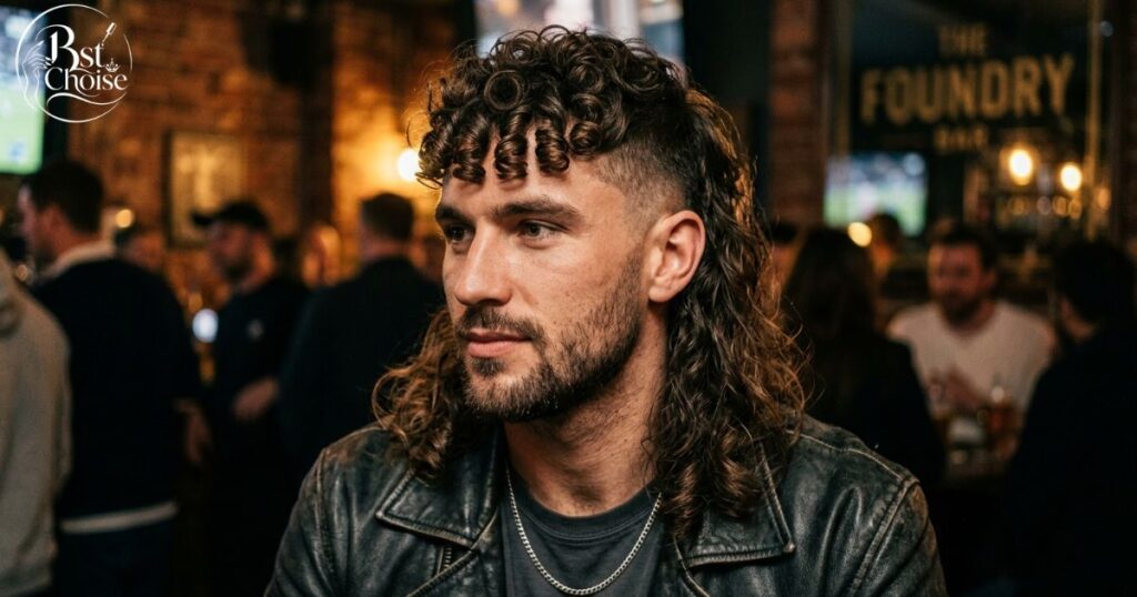 The Mullet With a Defined Curly Fringe